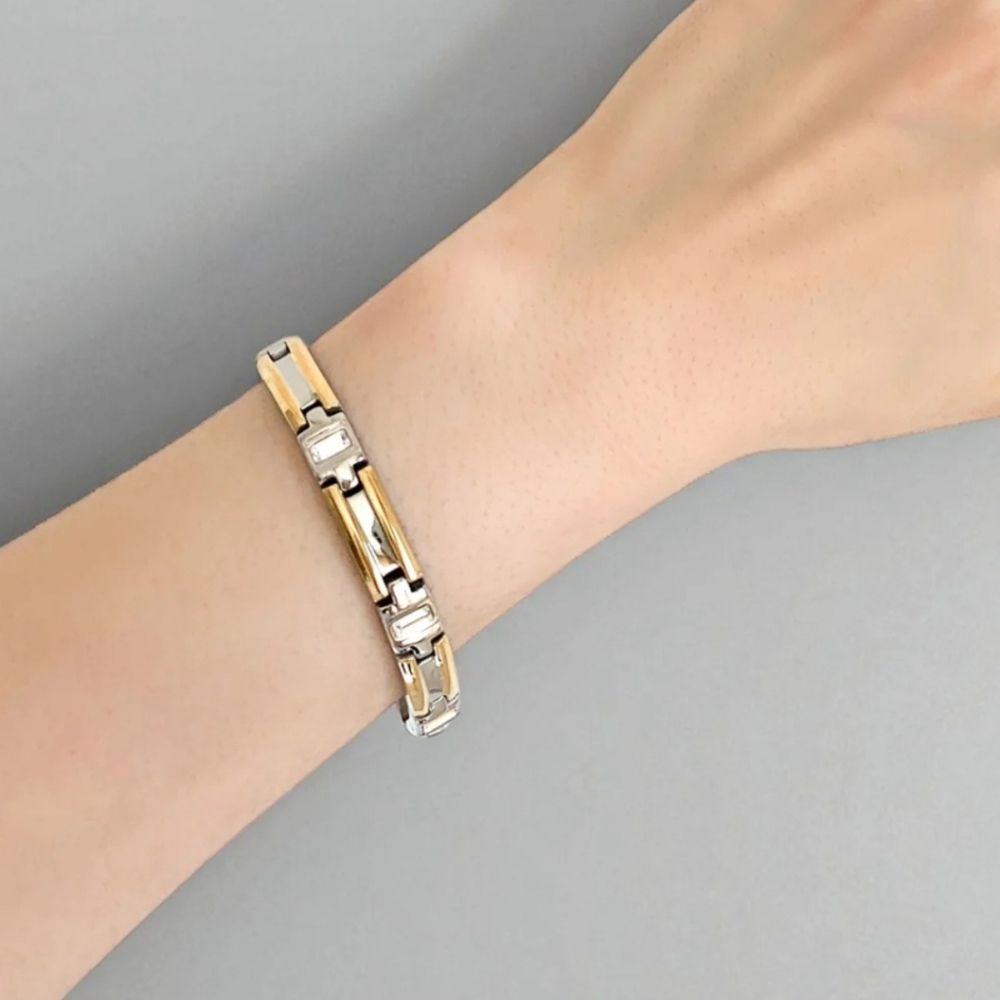 SABONA Silver And Gold Magnetic Link Bracelet - Picture 2 of 6